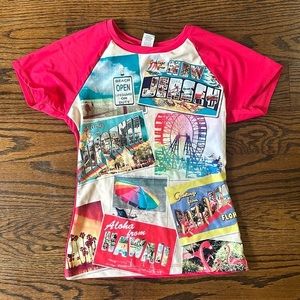 Vintage Print Swim Shirt Surf Shirt